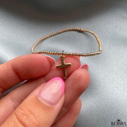 "Free" classic 18 carat gold plated cross bracelet