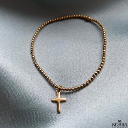 "Free" classic 18 carat gold plated cross bracelet