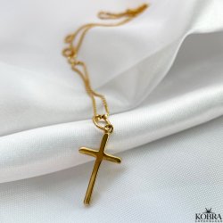 "Promise" klassisk guld kors halskde