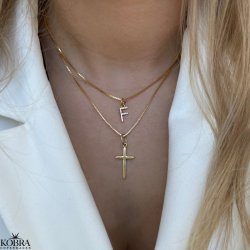 "Promise" klassisk guld kors halskde