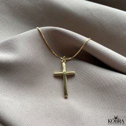 "Promise" 18 karat forgyldt kors med indgravering (Large)