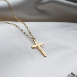 "Free" 18 carat gold plated cross with personal engraving