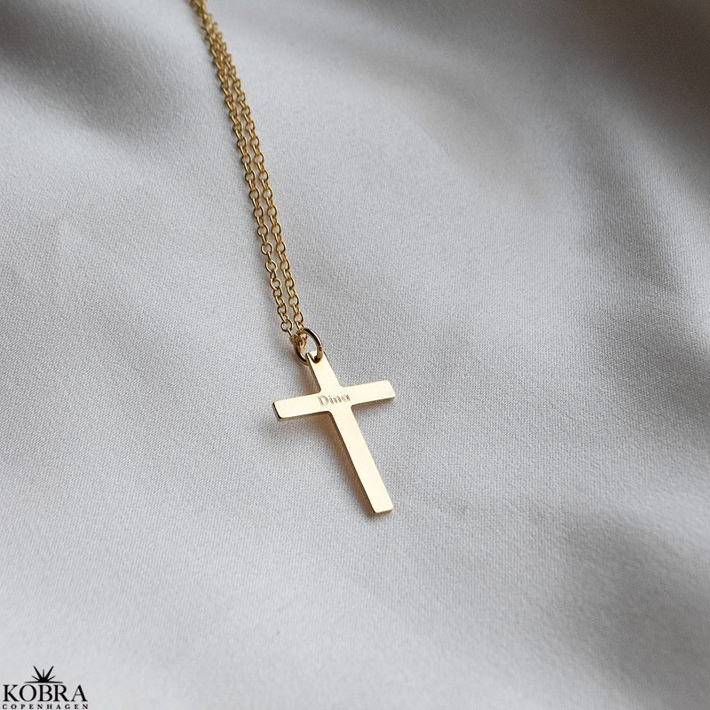 "Free" 18 carat gold plated cross with personal engraving