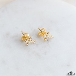 "Kaia" guld kors restik med sten 