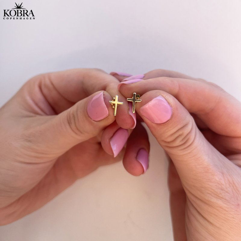 "Promise" Sm 18 karat forgyldte kors reringe