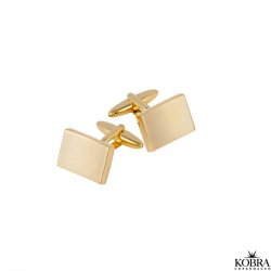Firkantet guld manchetknapper med personlig gravering