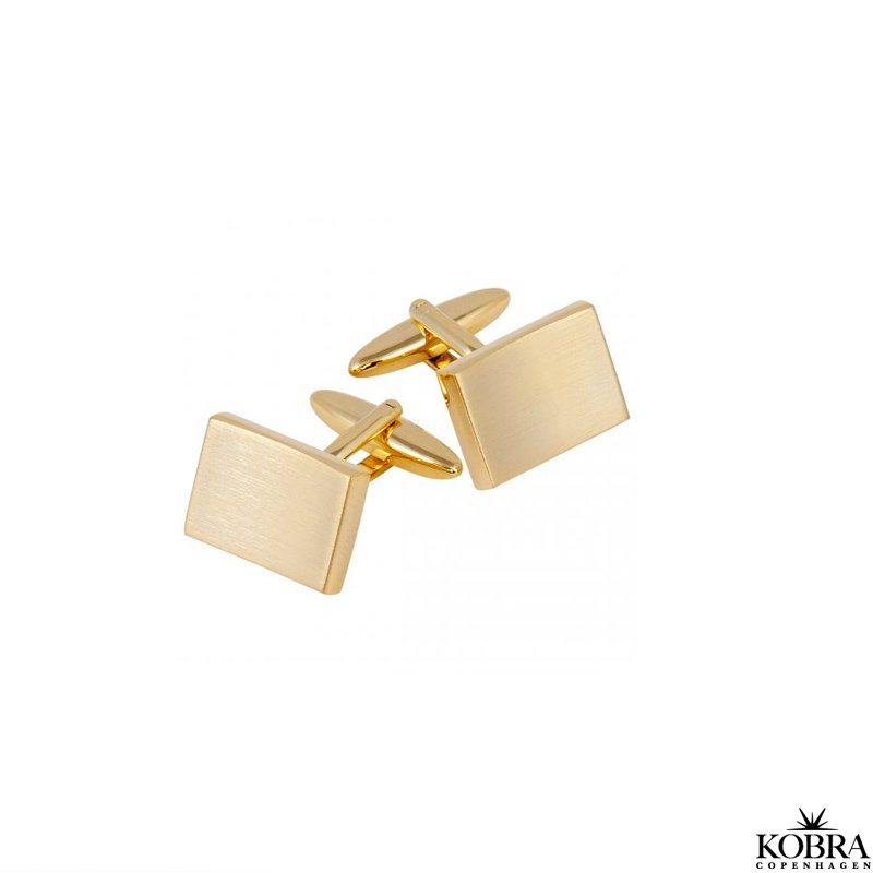 Firkantet guld manchetknapper med personlig gravering