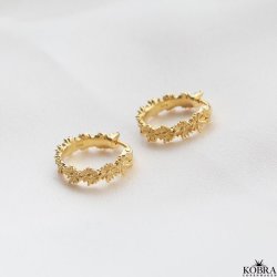 "Marguerit" gold earrings with flowers