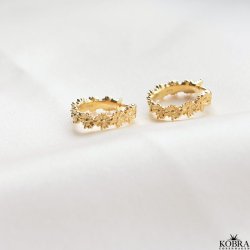 "Marguerit" gold earrings with flowers