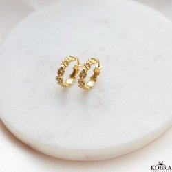 "Marguerit" gold earrings with flowers