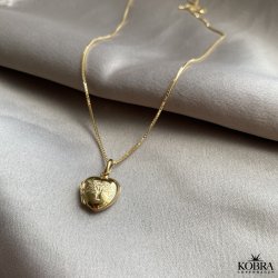 "Berthe" 18 karat forgyldt hjerte medaljon med livets tr