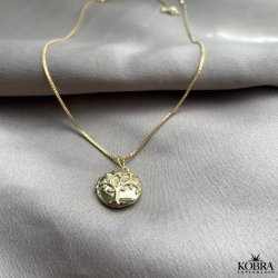 "Lia" 18 karat forgyldt Livets Træ medaljon