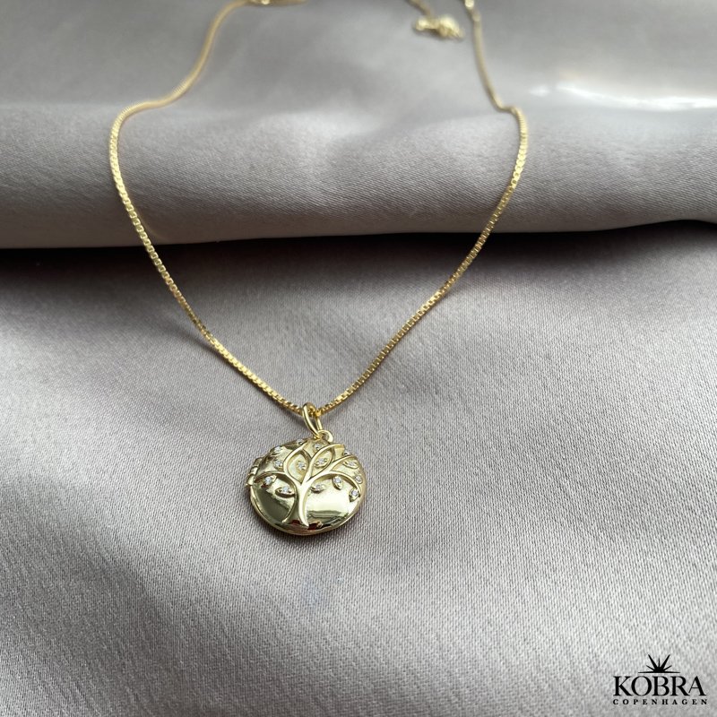 "Lia" 18 karat forgyldt Livets Træ medaljon