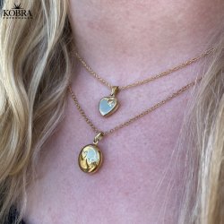 "Jasmine" 18 carat gold plated heart medallion