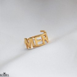 "Soho" handmade ring with your name in gold