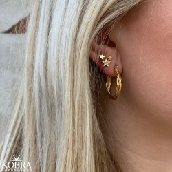 "Stars" 18 karat forgyldte stjerne øreringe med sten