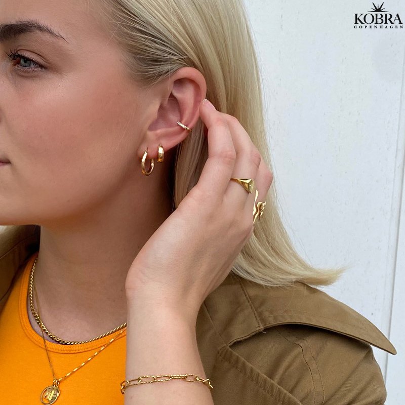 "Millie" 18 karat forgyldte sm hoops