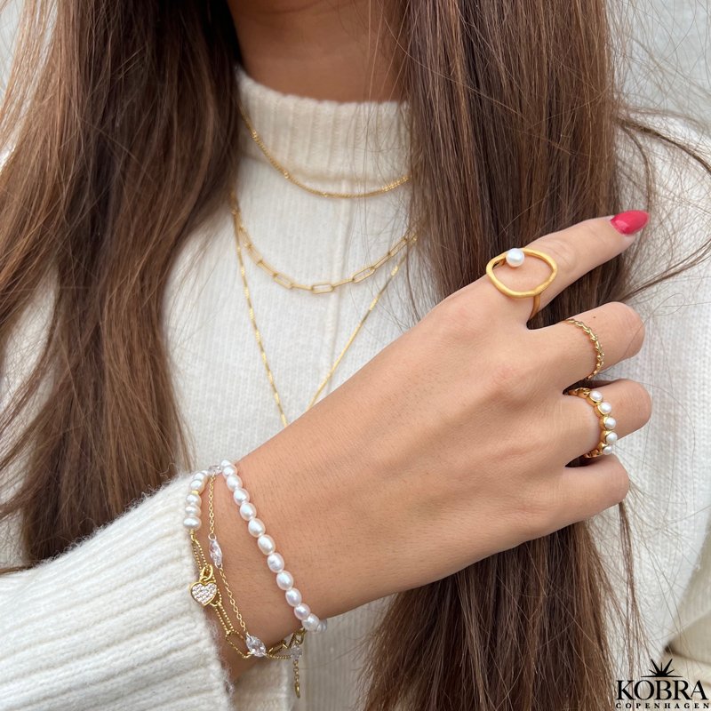 "Nina" 18 karat forgyldt armbnd med lille guldhjerte