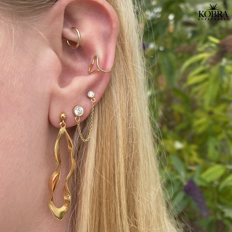 "Sola" hjerte earcuff i forgyldt