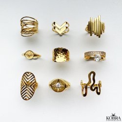 "Victory Hollow" 18 karat forgyldt V ring