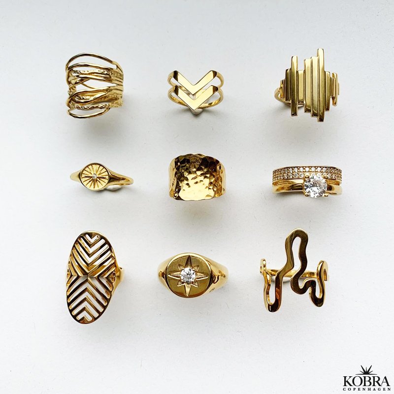 "Victory Hollow" 18 karat forgyldt V ring