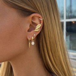 "Sparkling" earcuff i 18k forgyldt sterling s�lv med zirkonia