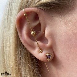 "Cayenne" 18 karat forgyldt earcuff / respyd med guldkugler