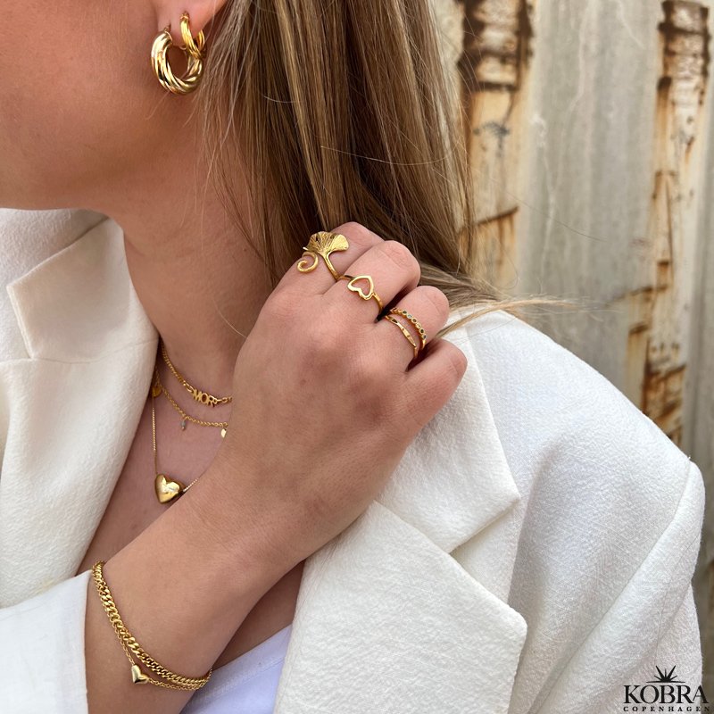 "Aura" 18 karat forgyldt hjerte halskęde inklusiv indgravering