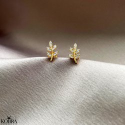 "Blair" 18 karat forgyldte sm blade med hvide sten