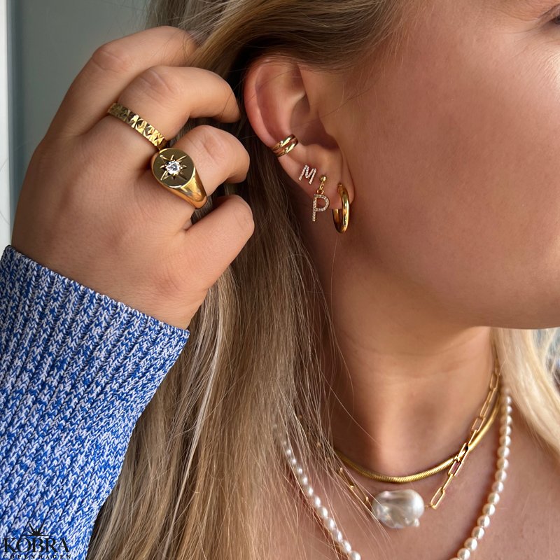 "Sarasota" guld halskde med stor ferskvandsperle