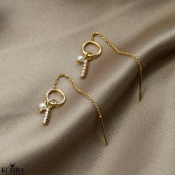 "Vanessa" guld reringe med sten og perler