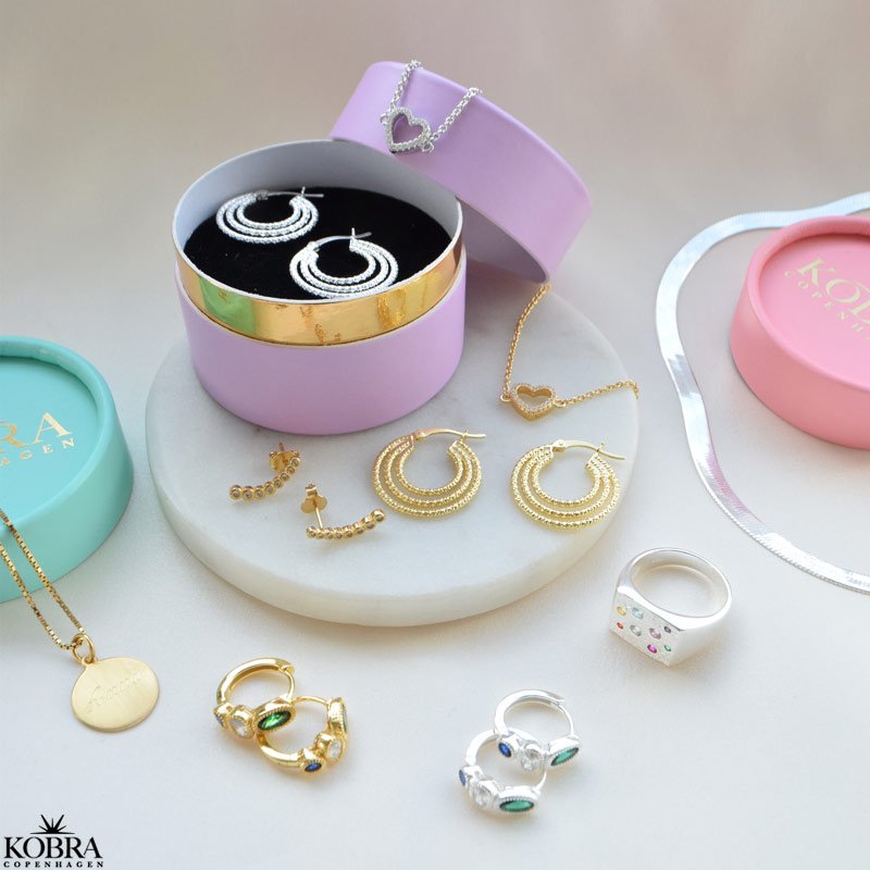 "Miami" chunky slv signet ring med farvet sten