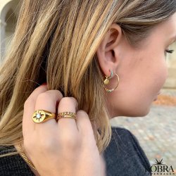 "Billie" guld ring i "panzerkde"