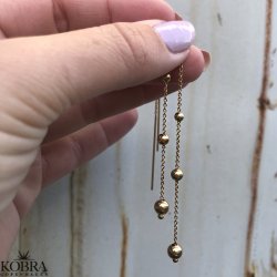 "Helium" 18 karat forgyldte reringe med guld kugler