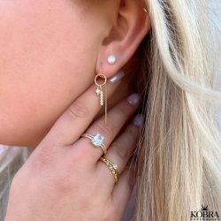 "Vanessa" guld reringe med sten og perler