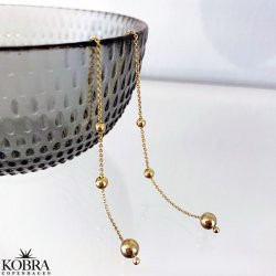 "Helium" 18 karat forgyldte reringe med guld kugler