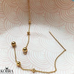 "Helium" 18 karat forgyldte reringe med guld kugler