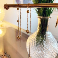 "Helium" 18 karat forgyldte reringe med guld kugler