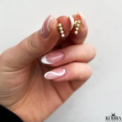 "Lupo" guld reringe med sm hvide sten