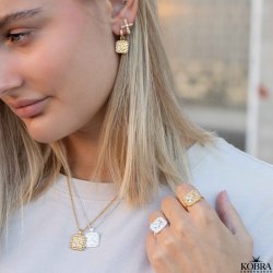 "Moondust" 18k gold-plated earrings with moons and stars