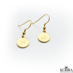 "Aliby" 18 karat forgyldte ID tag øreringe med indgravering