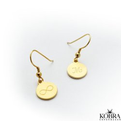 "Aliby" 18 karat forgyldte ID tag øreringe med indgravering