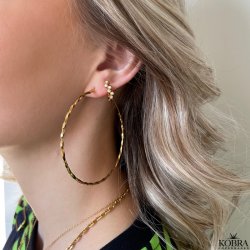 "Tiffany" store snoet guld hoops (XL)