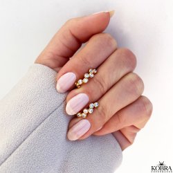 "Liana" 18 carat gold plated earrings with stones