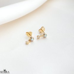 "Sky Light" gold earrings with stones