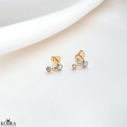 "Sky Light" gold earrings with stones