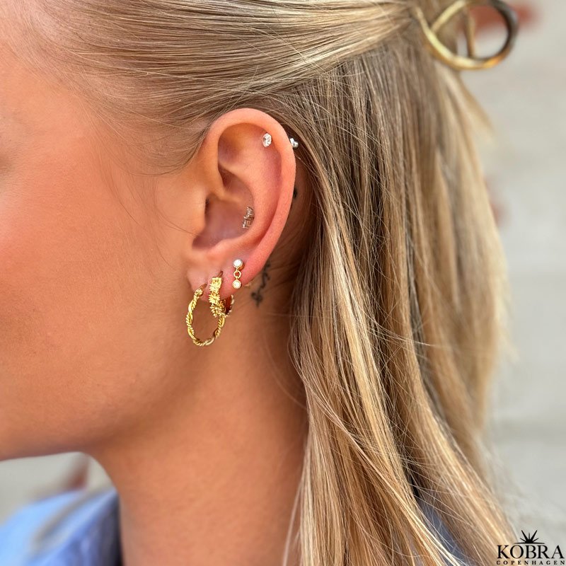 "Sky Light" gold earrings with stones