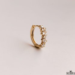 "Mikami" 18 karat forgyldt hoop med sten, 1 stk (Medium)