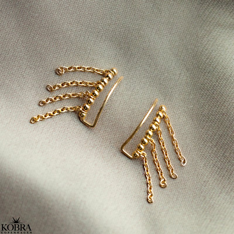 "Waterfall" guld reringe "op ad ret" med guldkder