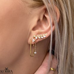 "Shirley" 18 karat forgyldte med blade og sten